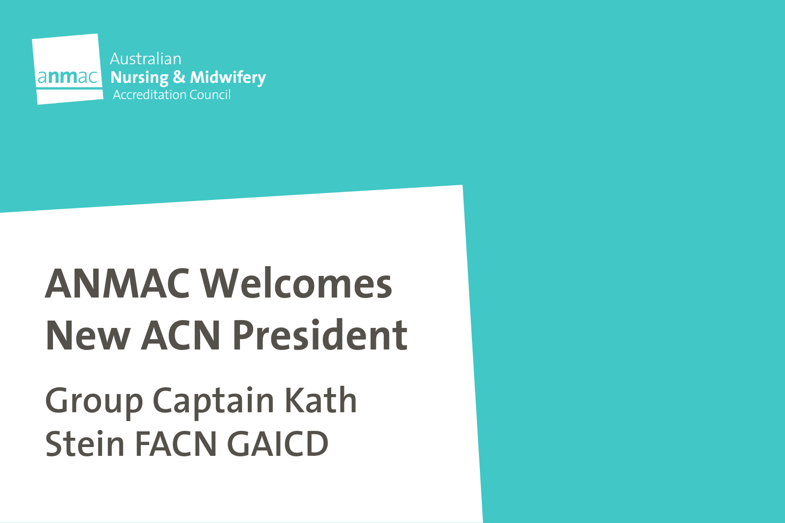 Welcoming the new ACN president: Group Captain Kath Stein FACN GAICD ...