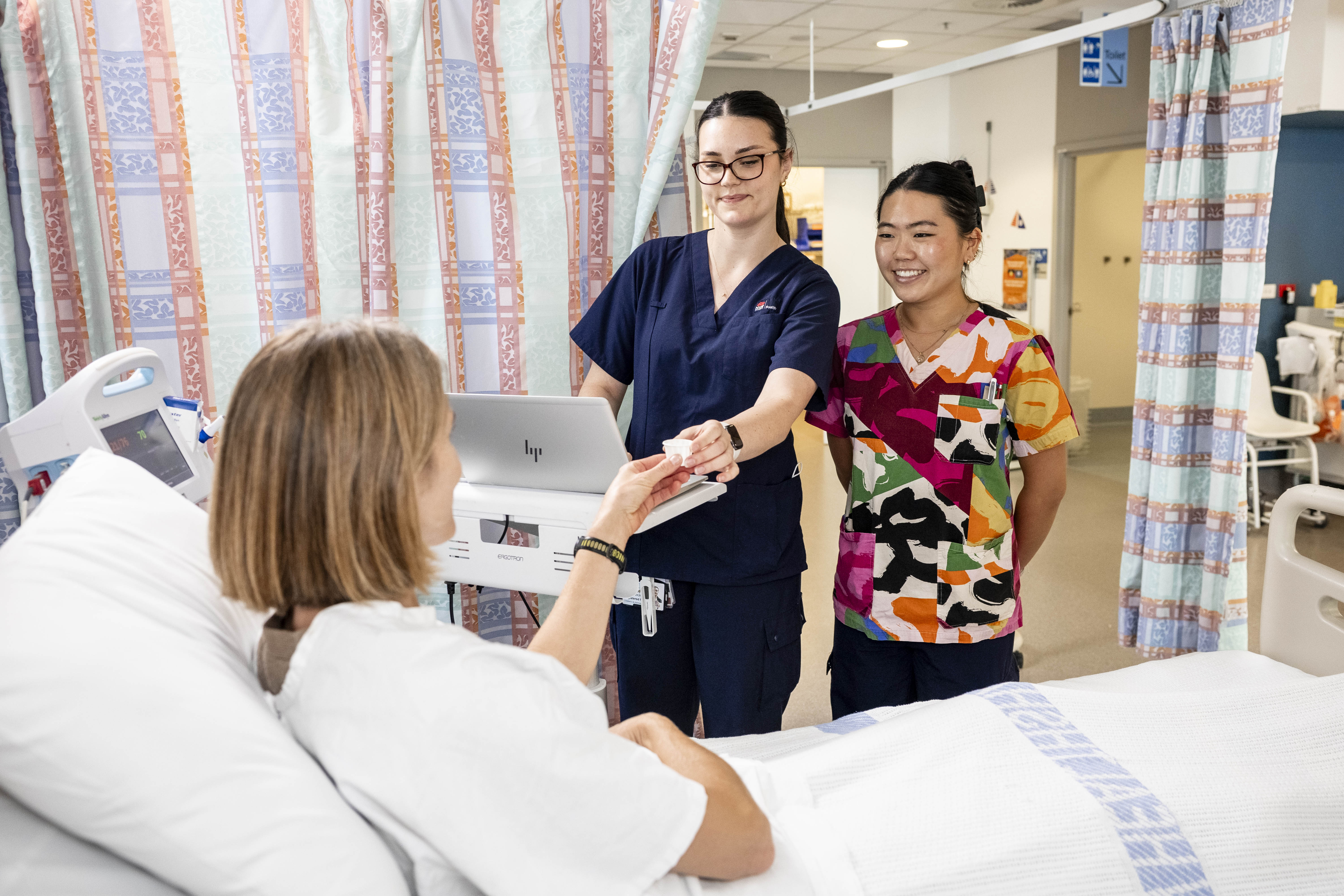Nurse with a patient at the hospital