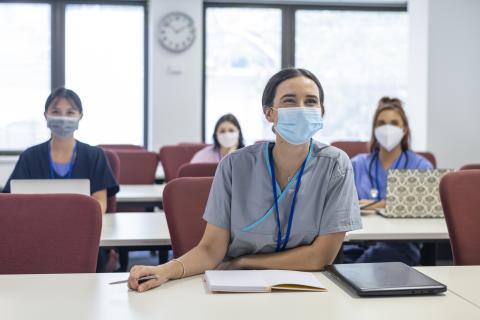 student nurses in class